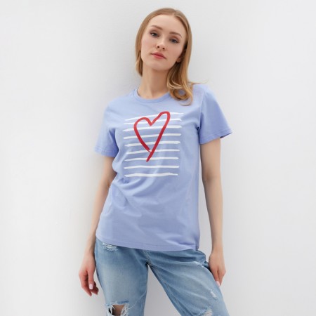 T -shirt female, blue color, size 48