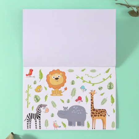 Stickers in the book "Animals" + 5 backgrounds 20.7x14.2 cm-10