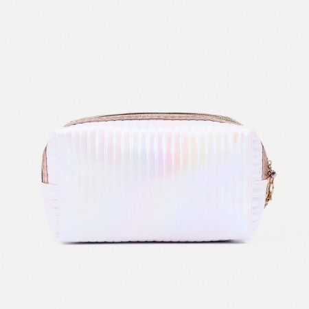 Cosmetic bag with lightning, white color-1