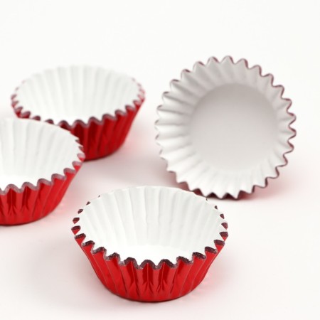 Baking shape round, 3.5 x 2 cm red