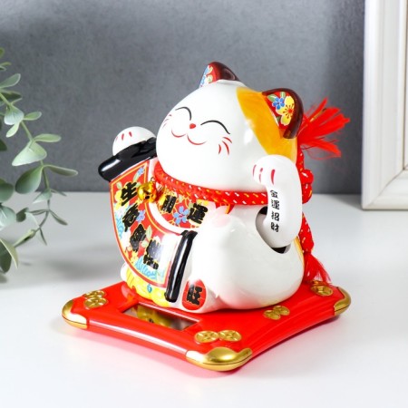 Pendulum Ceramics "Mani-Neko with Harmony" from solar batteries 11x13x15 cm-5