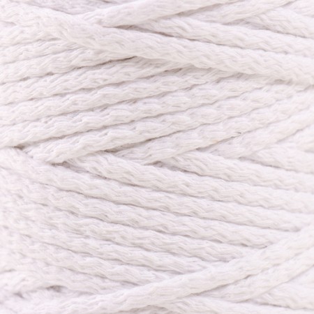 Knitting cord "Puff" 100% cotton width 5mm 100m (white)-2