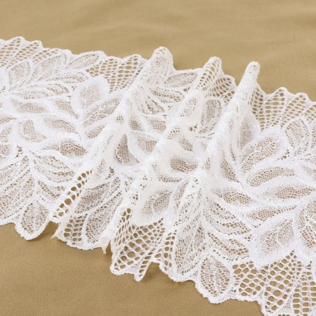 Lace elastic fabric, 175 mm × 2.7 ± 0.5 m, white color-2