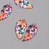 Decor for creativity metal, enamel "Heart with butterflies" set 2 pcs 3x2.8 cm