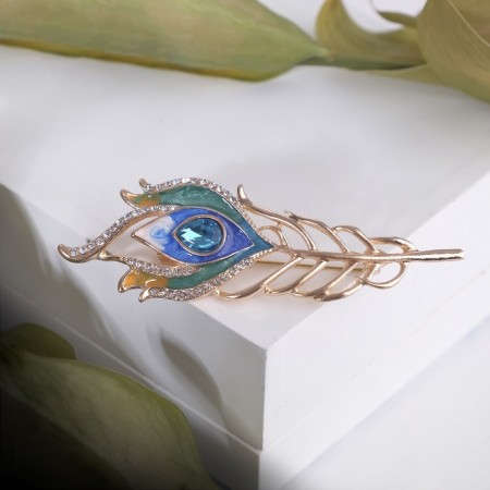 Brooch "Pavli Pavin", colored in pink gold-2