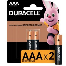Alkalin battery Duracell Basic, AAA, LR03-2BL, 1.5V, blister, 2 pcs.