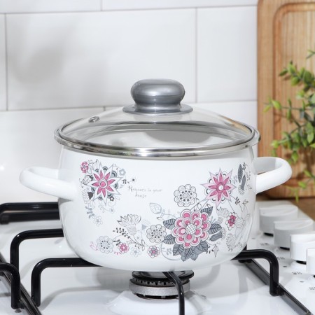 Spring romance pan, 2 l, glass cover, induction-3