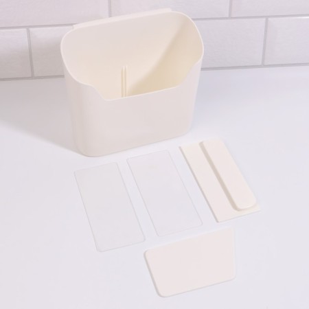 Organizer for storage "Tenderness", hinged, 2 sections, with an adhesive base, 16.7 × 6.9 cm, white color-6