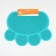 2-in-1 rug for a bowl/toilet for animals "Paw", 40 x 30 cm, turquoise