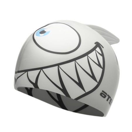 ATEMI FC203 swimming cap, children's silicone, fish, silver color