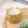 Candle "Crystals" in a candlestick of gypsum, 6x4cm, gold
