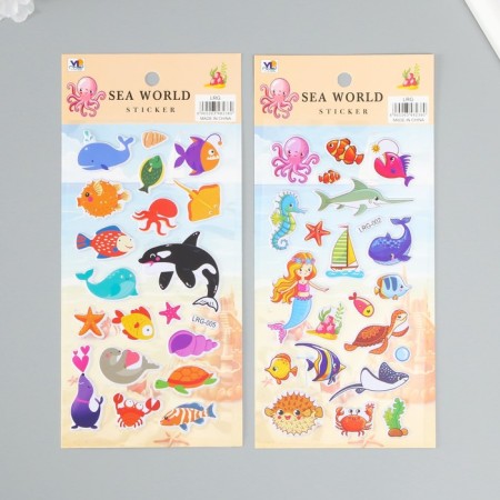 Sticker Plastic "Sea inhabitants" MIX 22x10 cm