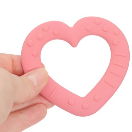 Silicone teether "heart", pink color, mum & baby-6