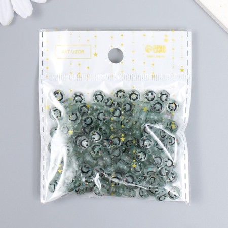 Beads for creativity Plastic "Smiley" Transparent green set 20 grams 0.3x0.7x0.7 cm 736453-3
