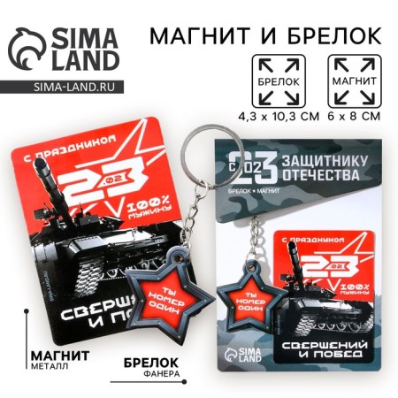 Magnet and keychain "You number one", set 2 items-2