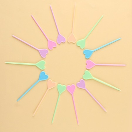 Skewers "Heart", in a set 50 pieces, color mix-1