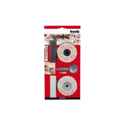 KWB polishing set, 6 items, circles d = 85 mm, shank d = 6 mm-5
