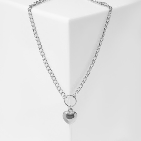Piece "chain" heart gloss, color silver, 44 cm-1