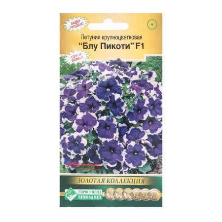 Flowers of petunia large -flowered Blue Blue Pikoti F1, 10 dragees