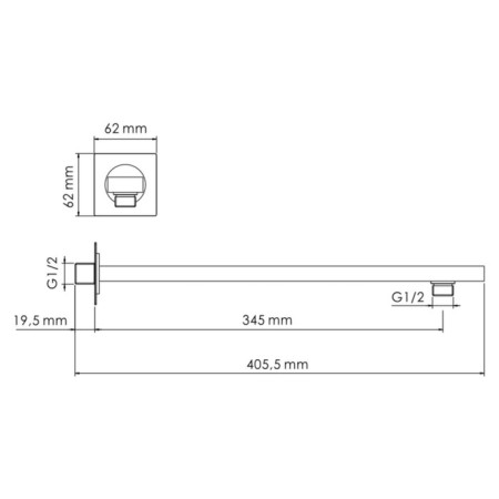 Built -in upper outline for the shower Wasserkraft a090, brass, chrome-1
