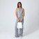 City backpack of artificial leather with lightning, white color