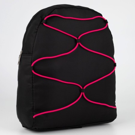 School backpack textile with lacing, black color-4