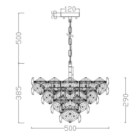 Suspended lamp Freya FR1004PL-09CH MOLLY, 500X500X885 mm, E14, 9x60W, color chromium-1