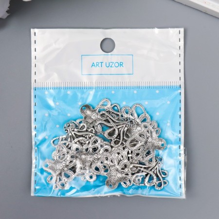 Decor Metal for creativity "Osminog" silver G134B537 2x2.4 cm-3