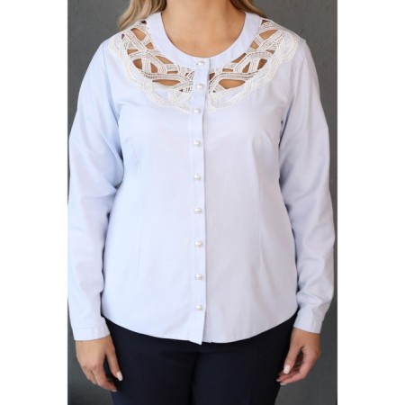 Female shirt, size 58, blue color-3