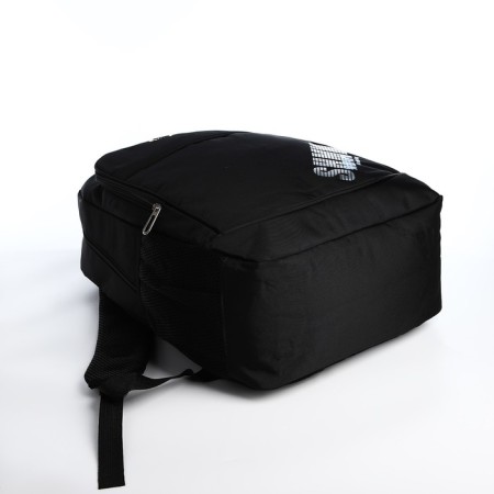 Youth backpack from textiles on lightning, 4 pockets, black/blue color-4