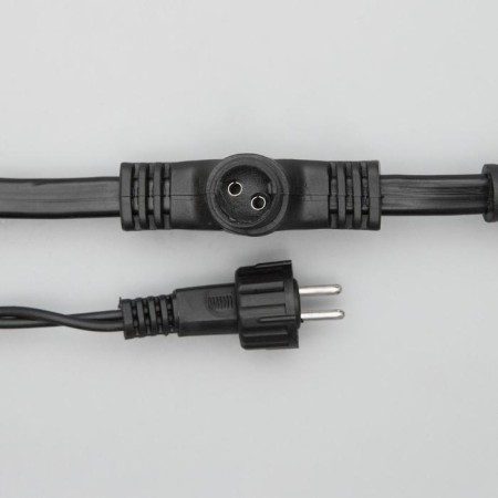 Garland "Curtain" 2 × 6 m, IP44, UMS, dark thread, 1440 LED, white glow, flicker, 220 V-5