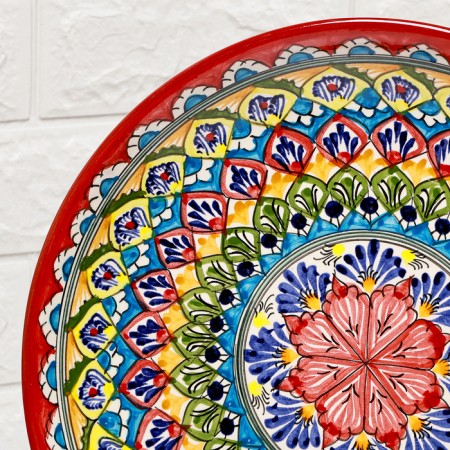 Largan Rishtan ceramics "Patterns", 32 cm, red-3