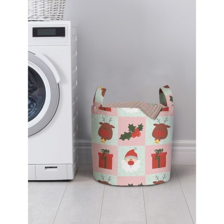 Basket for storing things "Santa Claus in a square", size 35x35 cm