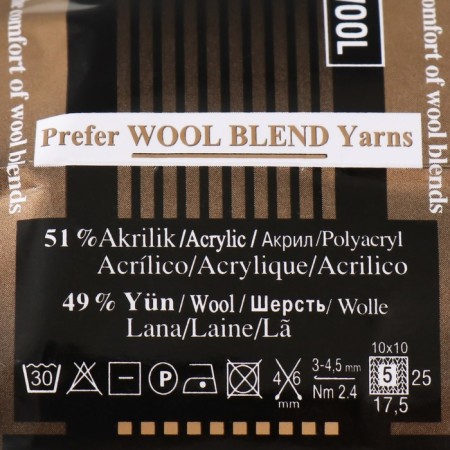 Yarn "Lanagold" 51% acrylic, 49% wool 240m/100g (21 gray melange)-3