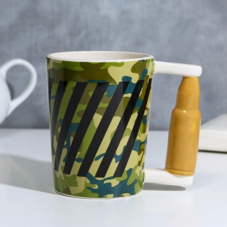 Ceramic mug "Real man", 400 ml, green color-2