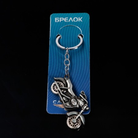 Cartage keychain, bike, metal, dark chrome-2