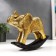 Souvenir Polystone "Elephant-rocking" Geometric patterns gold 23x23x8.5 cm