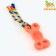 Chewing toy with a rope "Bone on a leash", 9.5 cm, pink