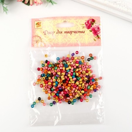 Busin set for creativity wood "Color balls" set 15 grams 0.4x0.3 cm-3