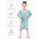Халат детский с капюшоном Amarobaby Waffle, рост 122-128 см, цвет мятный