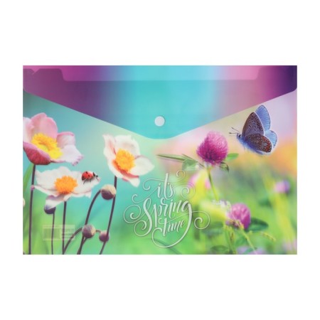 Folder-convert on the button, A4, 150 μm, "Flowers", mix-4