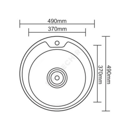 Ledeme L64949 kitchen washing, mortise, stainless steel, d = 490 mm, siphon, chrome-1