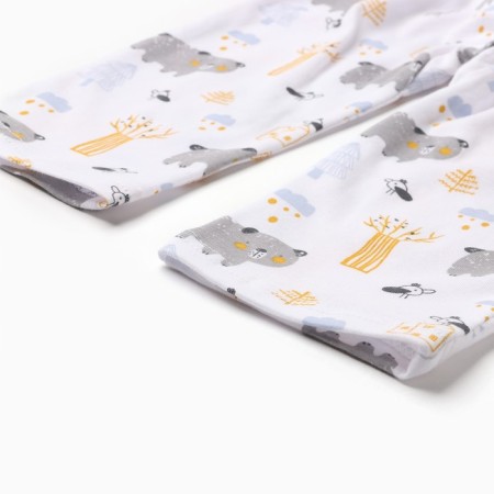 Pants "Bears in the Forest", white/sand color, height 74 cm-2
