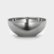 A stainless steel bowl with double walls 