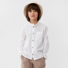 Рубашка для мальчика KAFTAN Linen, р.32 (110-116см) белый