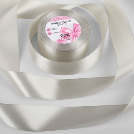 Satin tape, 40 mm × 23 ± 1 m, light gray-gray # 179