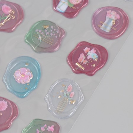 Stickers for creativity plastic "Flower wealth" 9.3x20.4 cm-3