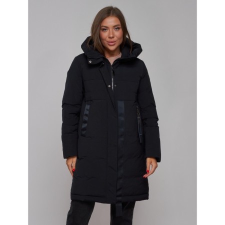 Coat insulated winter female, size 54, black color-7