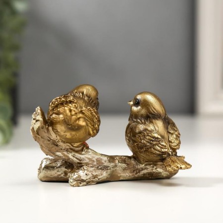 Polystone souvenir "Two golden sparks on a branch" 6.5x11x5.5 cm-3