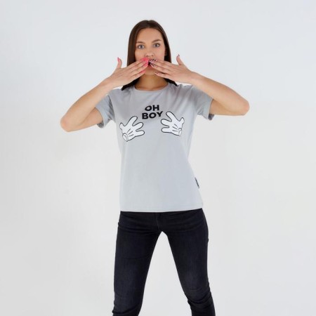T -shirt "OH Boy" Mickey Mouse, Gray-5